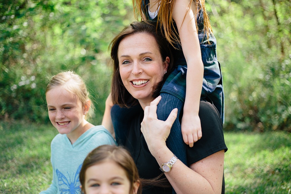 Mother with children